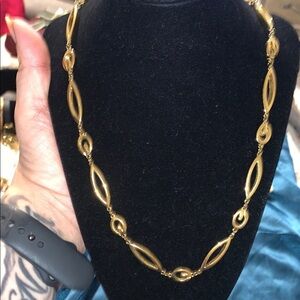 Givenchy Stamped Necklace with Elegant Link Design Gold Tone